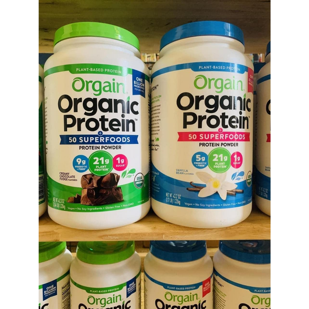 Bột Protein hữu cơ Orgain superfoods hũ 1.22kg vị Vanila