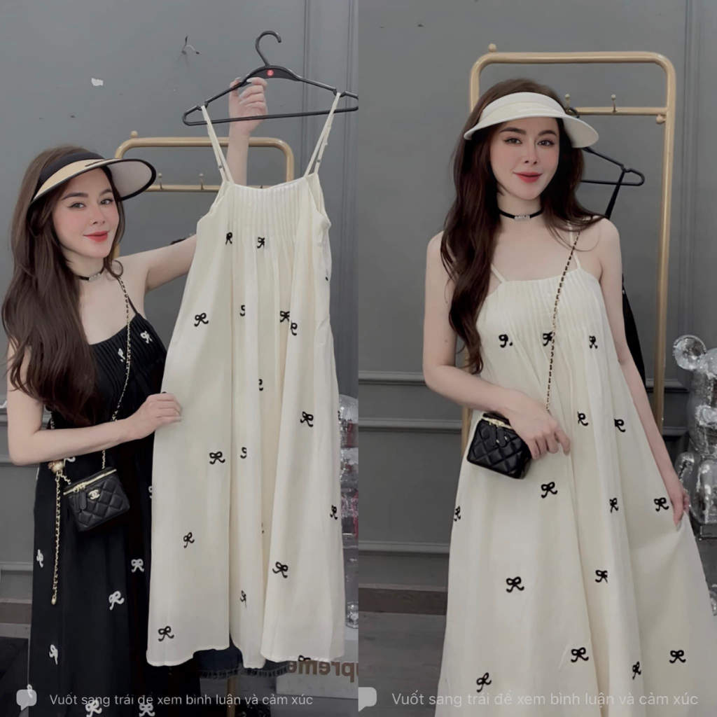 Đầm 2 Dây Maxi Họa Tiết Đi Biển Chất Vải Thô Cao Cấp