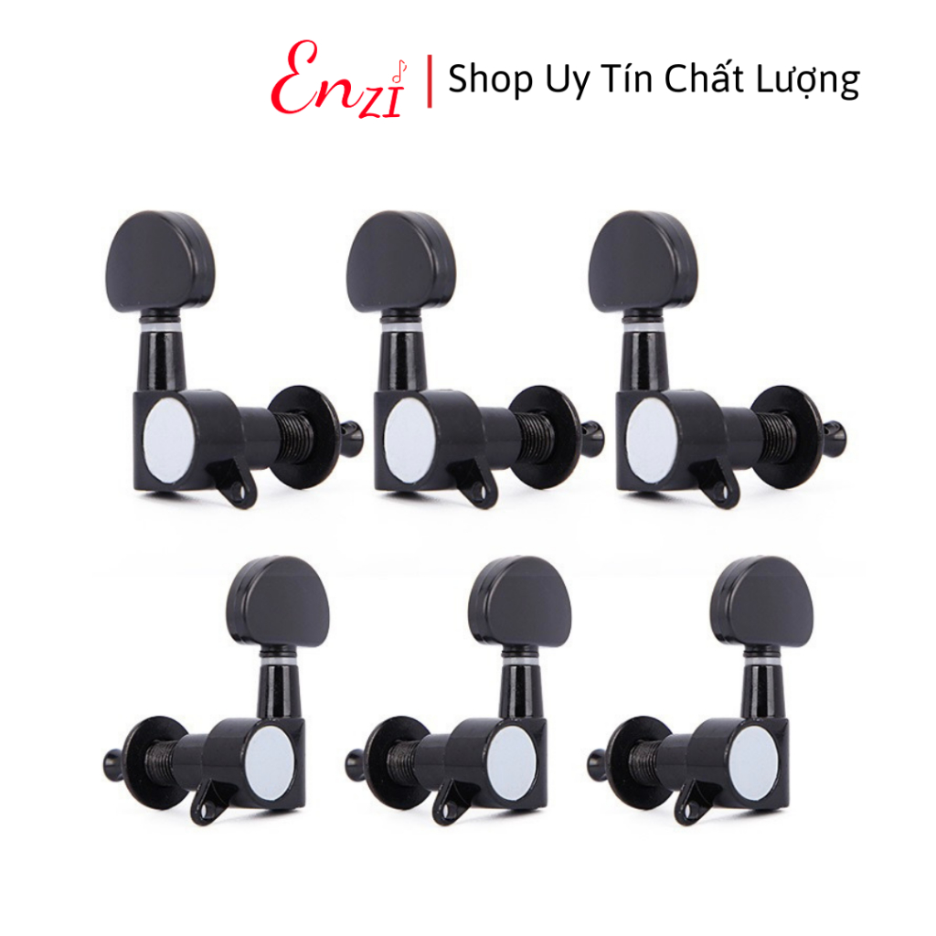 Bộ Khóa Đàn Guitar Acoustic Đúc Đặc Màu Đen Enzi