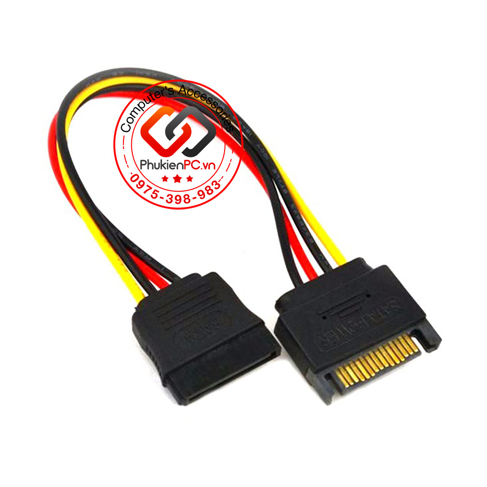 Cáp nguồn SATA ổ cứng 20cm Đực sang Cái cho máy tính PC công nghiệp máy đồng bộ, đầu ghi Camera ổ cứng HDD SSD SATA, DVD