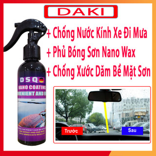 [ Chính Hãng ] Phủ Nano Wax Chống Đọng Nước Kính Xe - Nano Xịt Kính Ô Tô - Phủ Bóng Sơn Xe Hạn Chế Xước Dăm DAKI