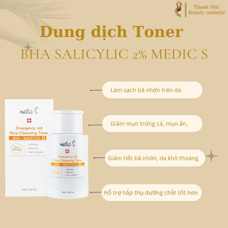 Bha medic s - medic s emergency aid pore cleansing toner - bha salicylic 2%