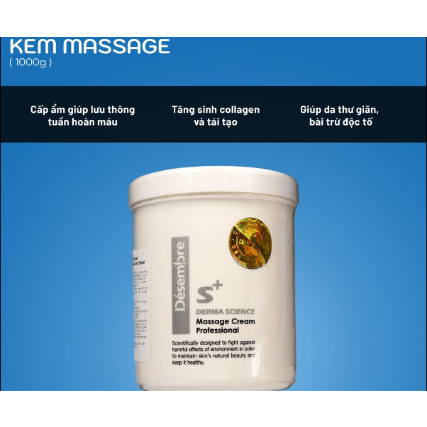 Kem Massage mặt Desembre Derma Science Massage Cream Professional hũ 1000g - Cao cấp, chất lượng