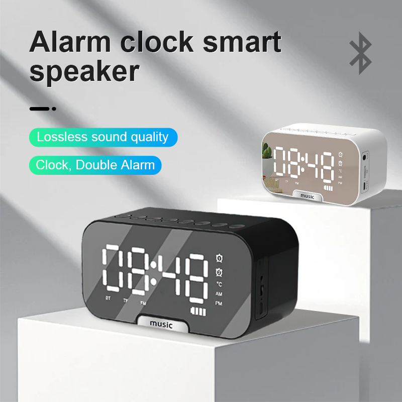 Loa bluetooth đồng hồ Q5 Loa báo thức thông minh Loa nghe nhạc HSON kiêm đồng hồ, báo thức, nghe đài FM, đèn led