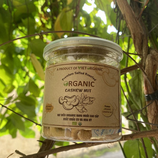 Hạt điều hữu cơ rang muối bóc lụa Việt Organic 220gr