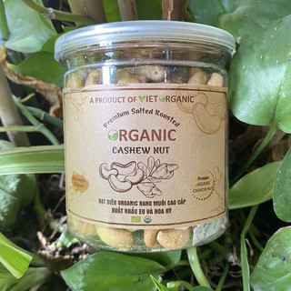 Hạt điều hữu cơ rang muối bóc lụa Việt Organic 220gr