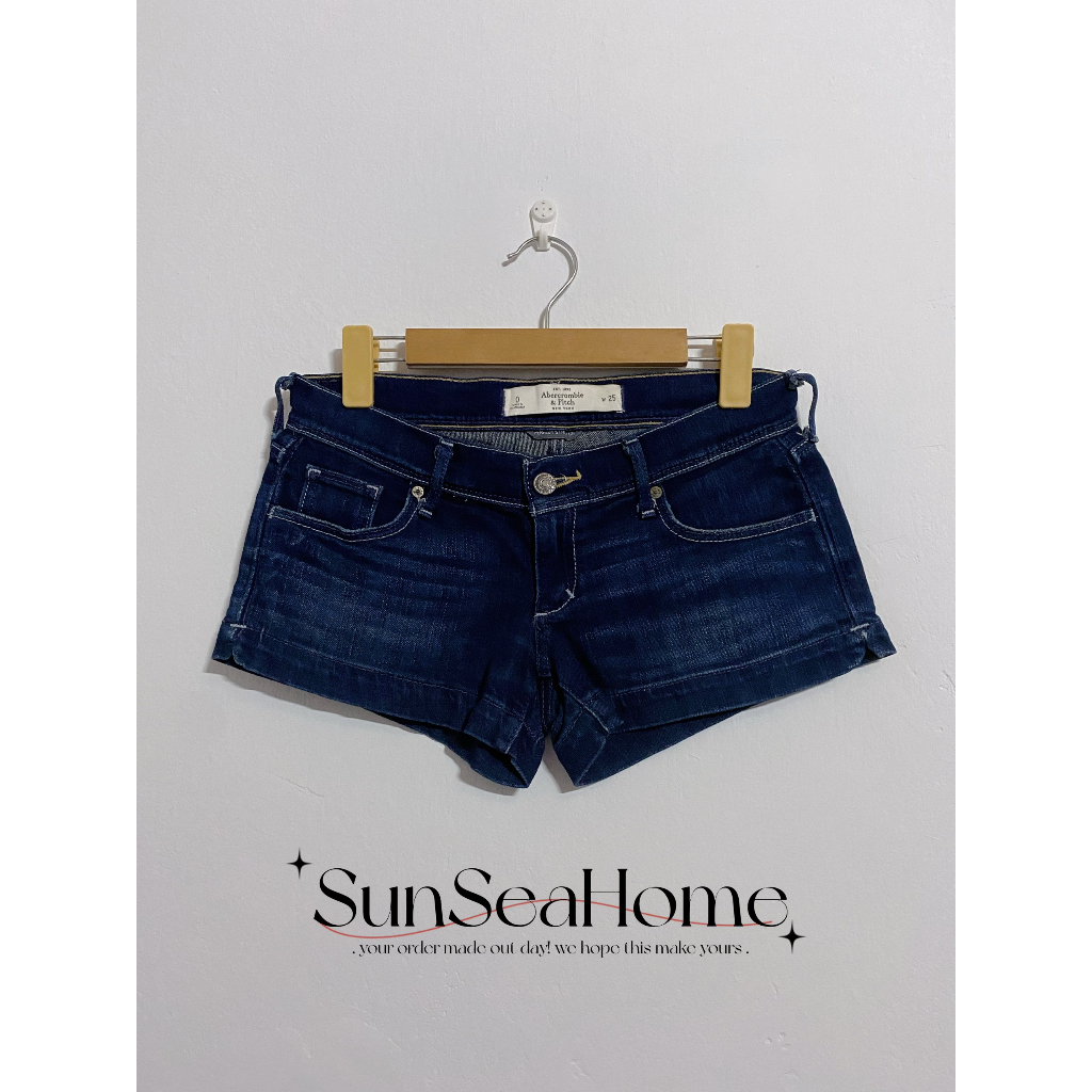 Quần đùi short jeans cạp thấp, ngắn, siêu ngắn Y2K SS01 secondhand