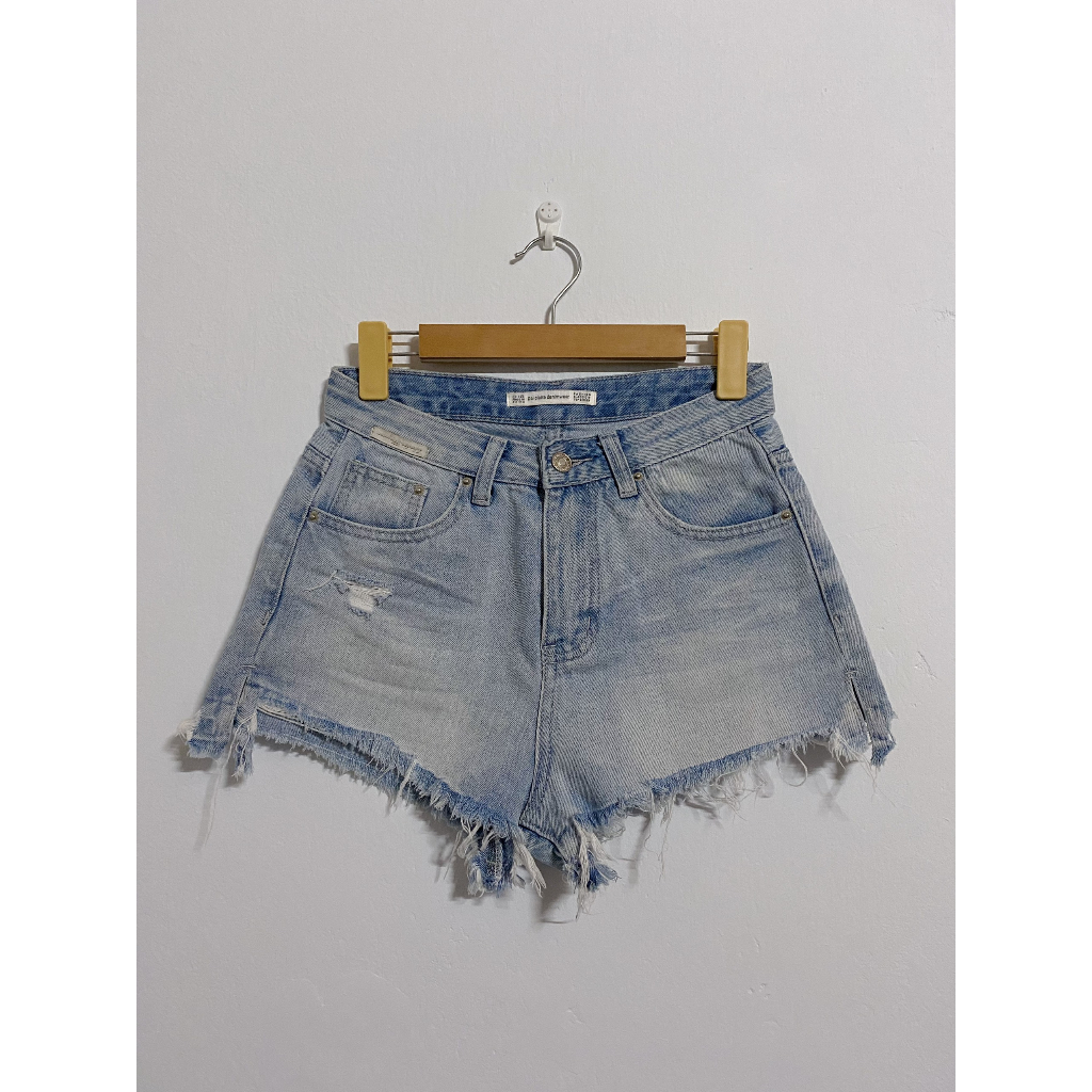 Quần đùi short jeans cạp cao, ngắn, siêu ngắn Y2K SS02 secondhand