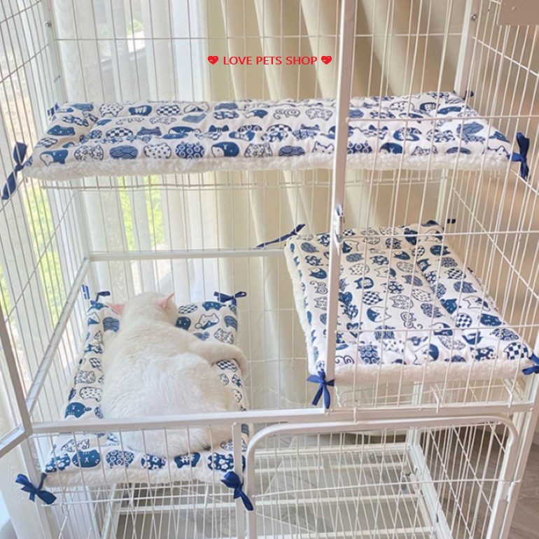 Thảm lót chuồng cho Chó Mèo có dây dù buộc 4 góc chống trượt - Love pets shop