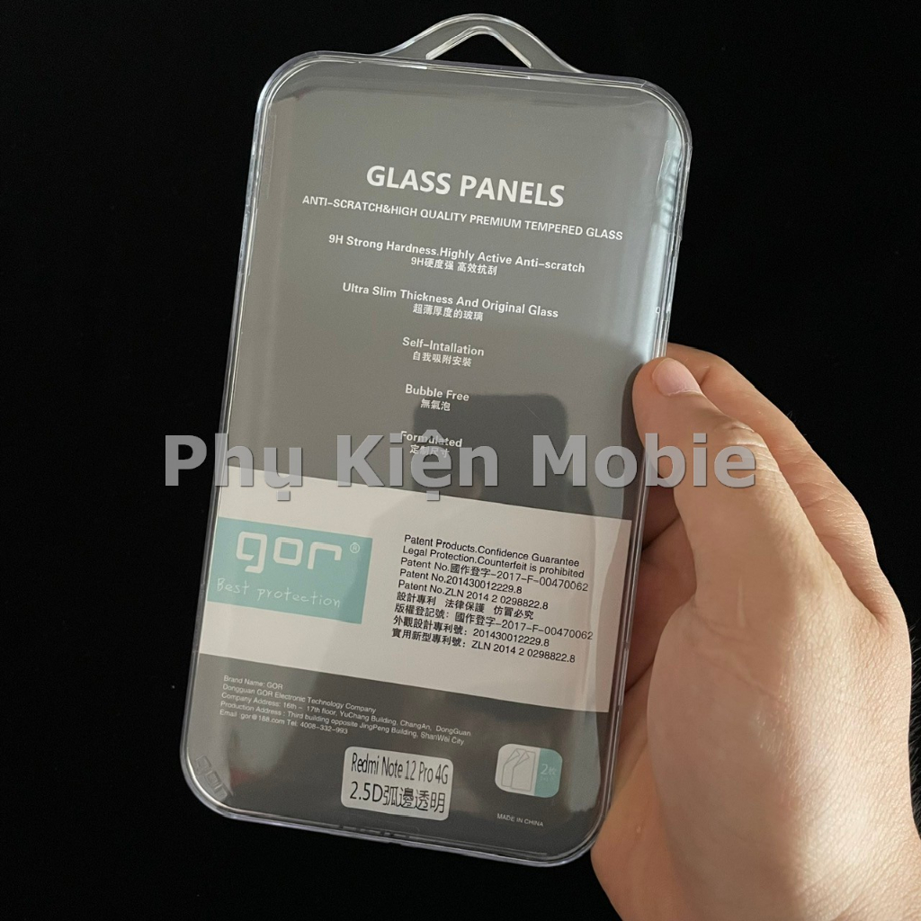 Bộ 2 miếng kính cường lực Gor cho Xiaomi Redmi Note 12 Pro 4G - Full Box