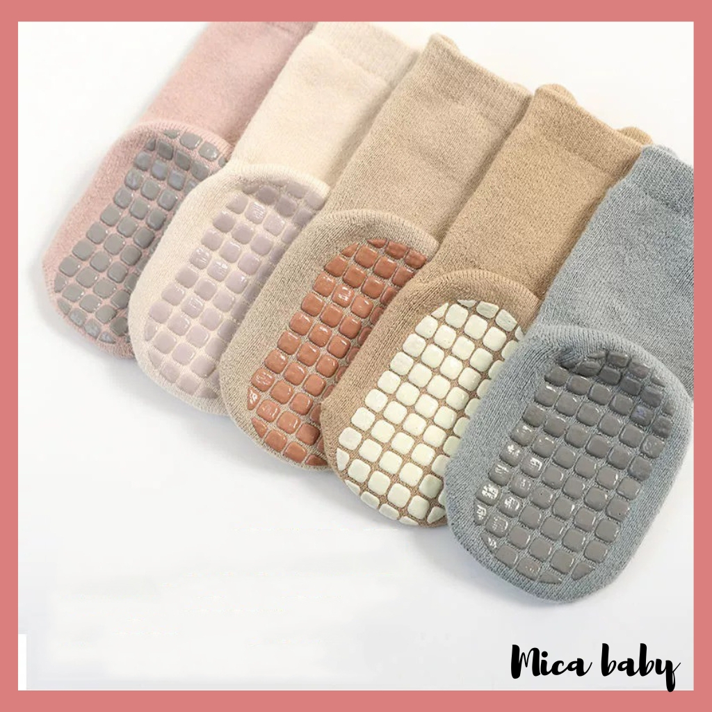 Tất vớ cao cổ chống trượt họa tiết in hình thú đáng yêu cho bé T45 Mica baby