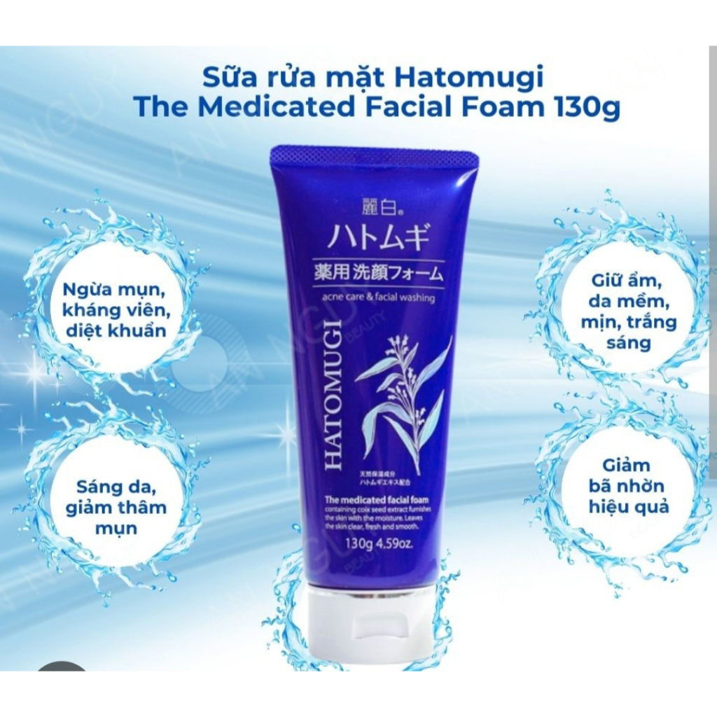 Sữa rửa mặt Reihaku Hatomugi Cleansing Foam hạt Ý Dĩ dưỡng ẩm, trắng da