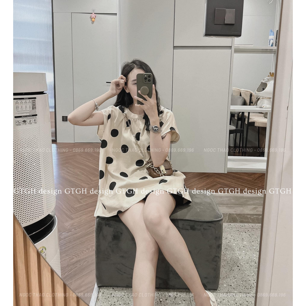 Siuu phẩm áo chấm bi to so hott Hàng QC freesize