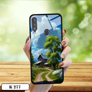 Ốp lưng kính 3d phong cảnh đồng quê cho samsung galaxy a20/a30