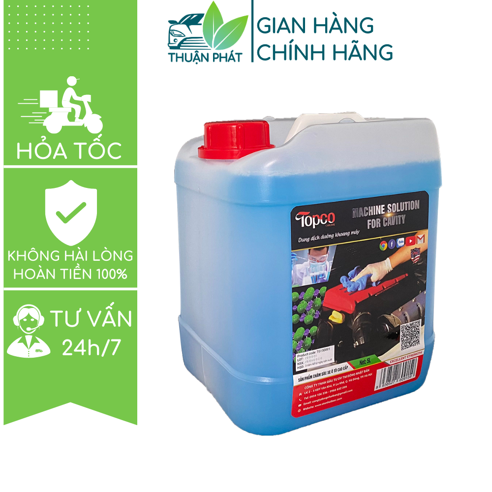 Dung dịch dưỡng khoang máy ô tô chống chuột Topco xịt đuổi chuột khoang máy bảo dưỡng động cơ xe 5 lít Thuận Phát