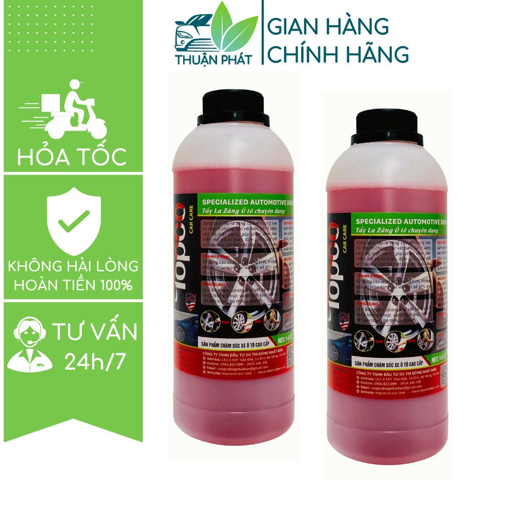 Dung dịch tẩy lazang ô tô tẩy rỉ sét Topco tẩy vành xe ô tô 1 lít Thuận Phát