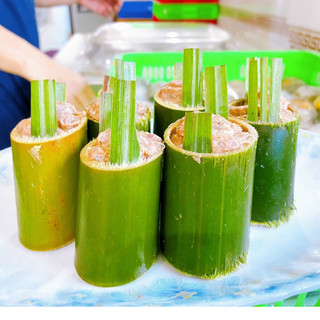 Bò nhồi ống trúc khay 6 ống