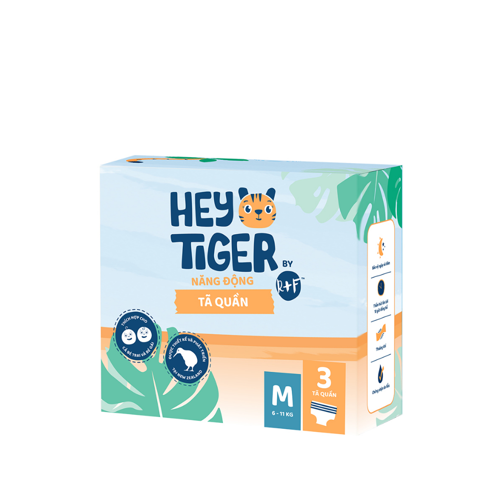 Tã dùng thử Hey Tiger 2 hoặc 3 miếng nhiều size NB S M L XL XXL