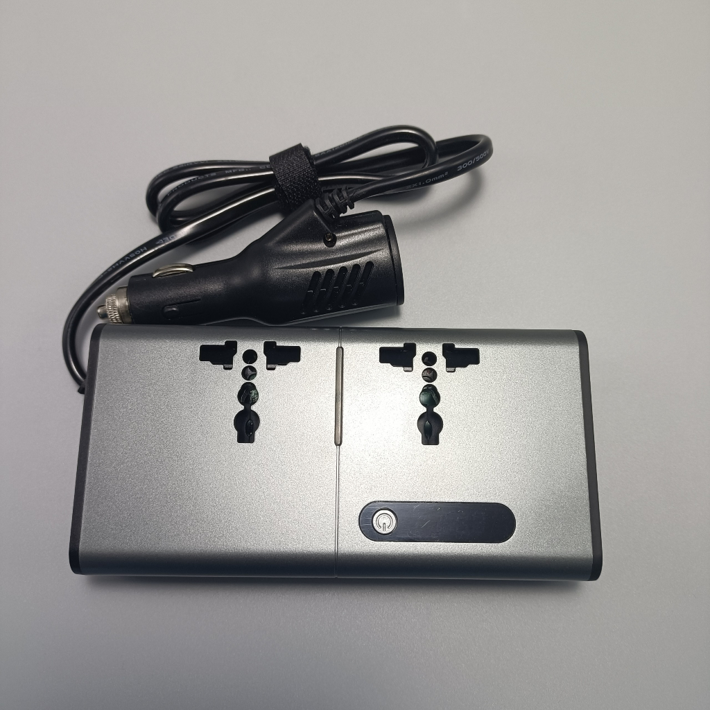 Bộ Chuyển Đổi Nguồn oto 200W- IVERTER 2V/24V – 220V (3USB, TYPE C, 2 AC) CI02 Cao Cấp Dành Cho ÔTô giao hành nhanh