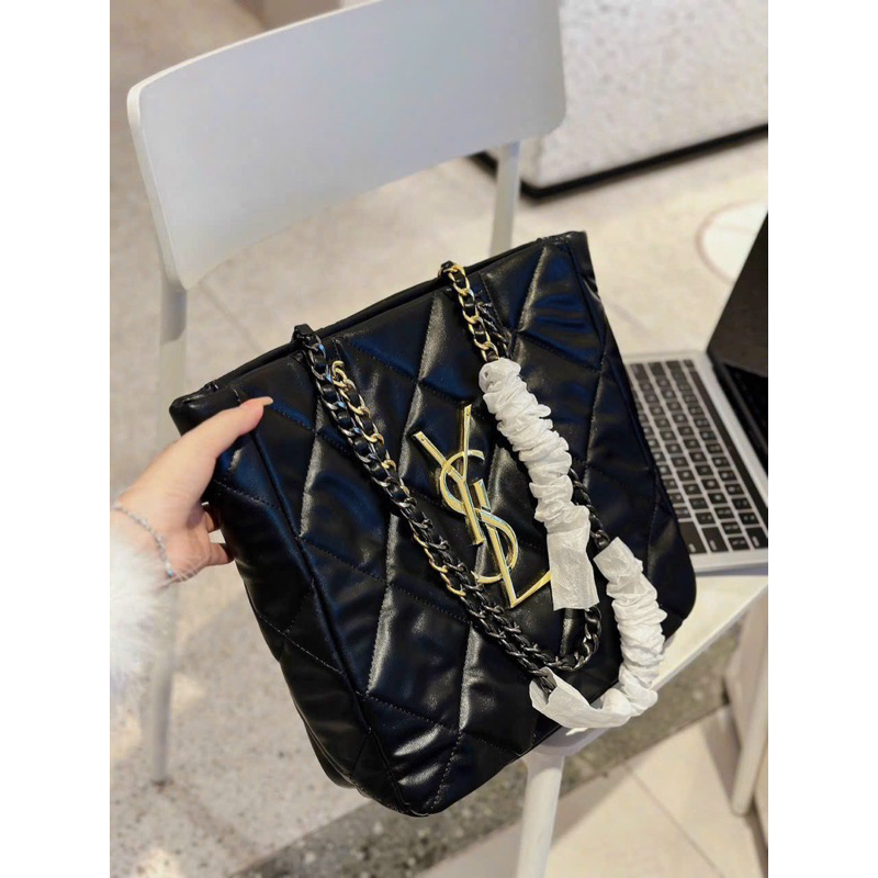 BST Túi Xách Y/S/L Tote, Túi Xách Tay Da Chần thêu ô mã sang chảnh nhiều mẫu mã đẹp màu đen trắng chất xịn Letty