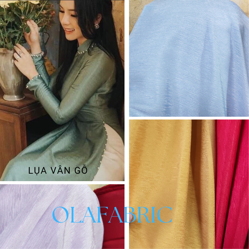 Vải lụa vân gỗ cao cấp khổ 1,5 mét thích hợp may áo dài, áo sơ mi