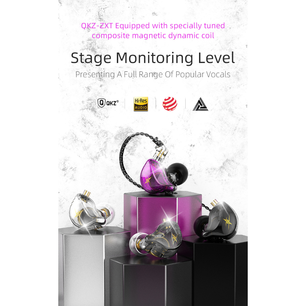 Tai Nghe Nhét Tai Chống Ồn Gaming QKZ ZXT Phiên Bản 2023 Nghe Nhạc Âm Thanh Hifi Siêu Hay Housing Tháo Rời