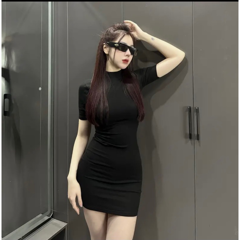 Váy Body cộc tay thun Zip dày hàng loại 1 cực đẹp