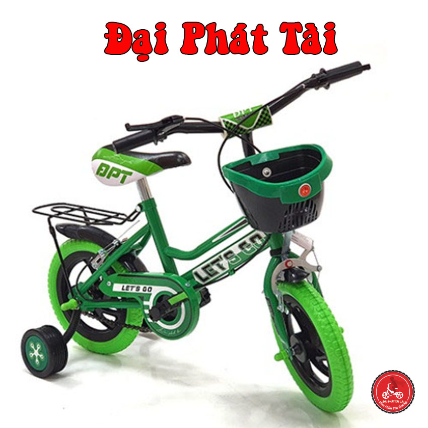 Xe đạp trẻ em 2 bánh Let's go màu sắc rực rỡ loại 12 inches - Nhựa Đại Phát Tài - dành cho bé 2-4 tuổi - A56B12