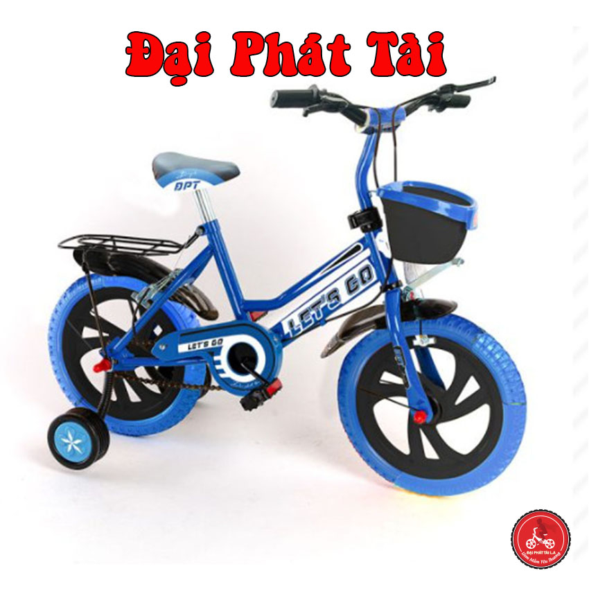 Xe đạp trẻ em 2 bánh Let's go màu sắc rực rỡ loại 12 inches - Nhựa Đại Phát Tài - dành cho bé 2-4 tuổi - A56B12