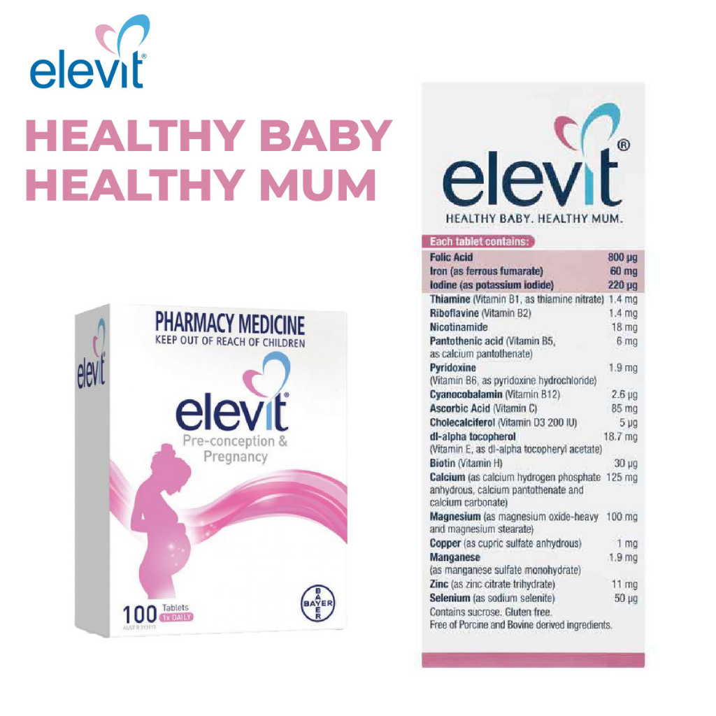 Vitamin tổng hợp Elevit Healthy Baby Healthy Mum dùng cho người đã đang và muốn có thai 100 viên