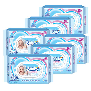 Khăn ướt Bobby không mùi 100 miếng -80 miếng /gói