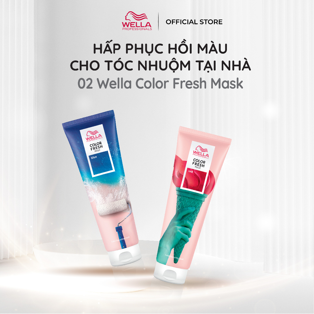 Combo 2 Dầu Hấp Màu Nhuộm Wella Color Fresh Mask, Tăng Cường Ánh Sắc Màu Tóc Phục Hồi Màu Tóc Nhuộm.