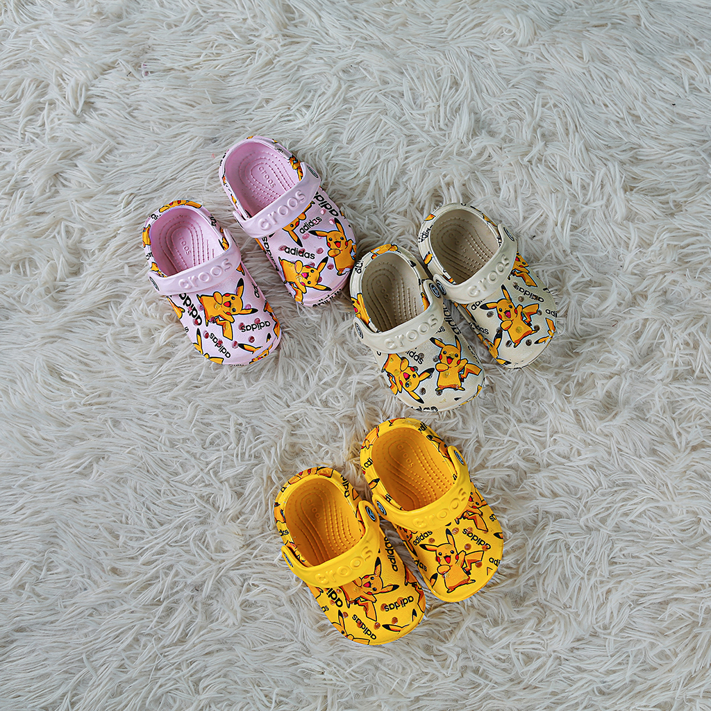 Dép Sục Trẻ Em in Hình Pikachu Size 3-10 Tháng Tuổi Siêu Nhẹ, Ôm Chân MS1908