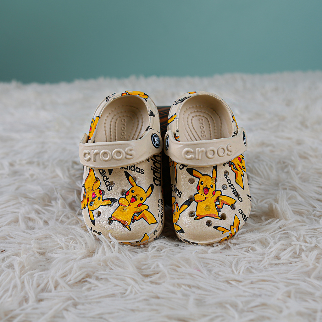 Dép Sục Trẻ Em in Hình Pikachu Size 3-10 Tháng Tuổi Siêu Nhẹ, Ôm Chân MS1908