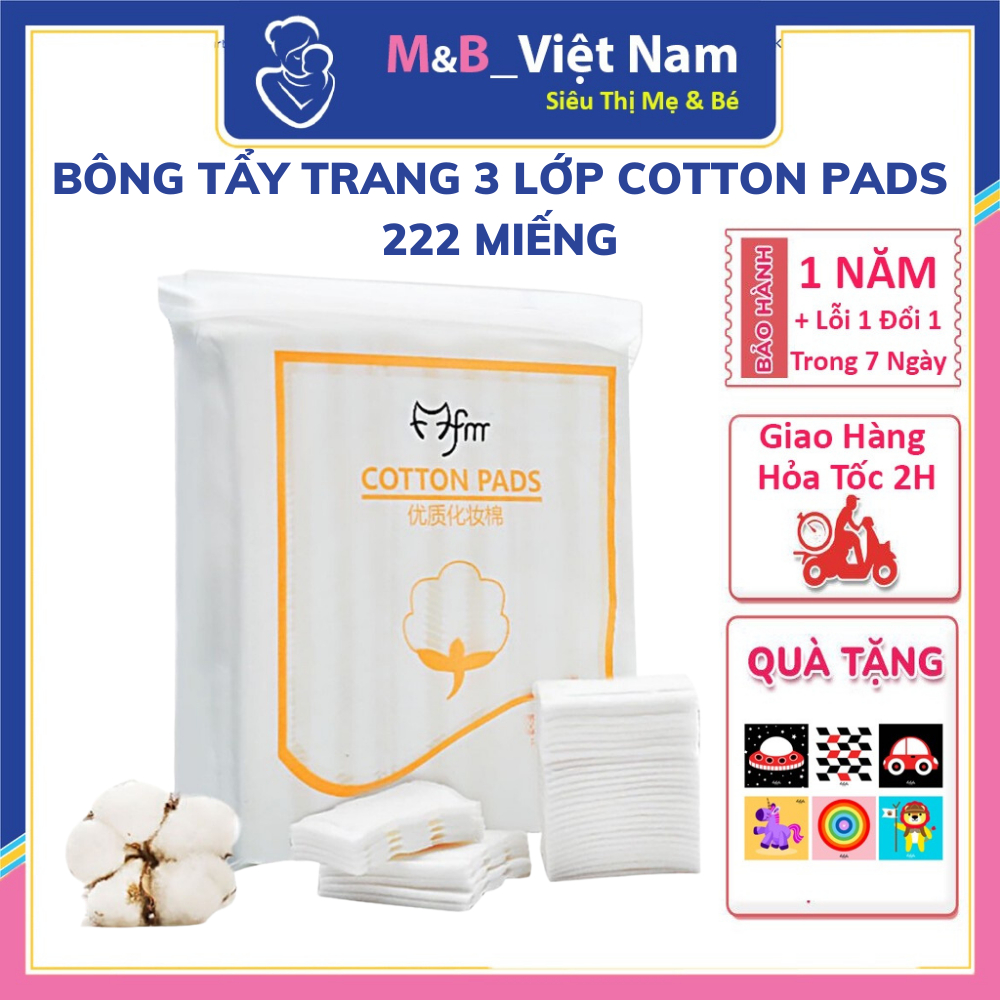 Bông Tẩy Trang 3 Lớp Cotton Pads 222 miếng,