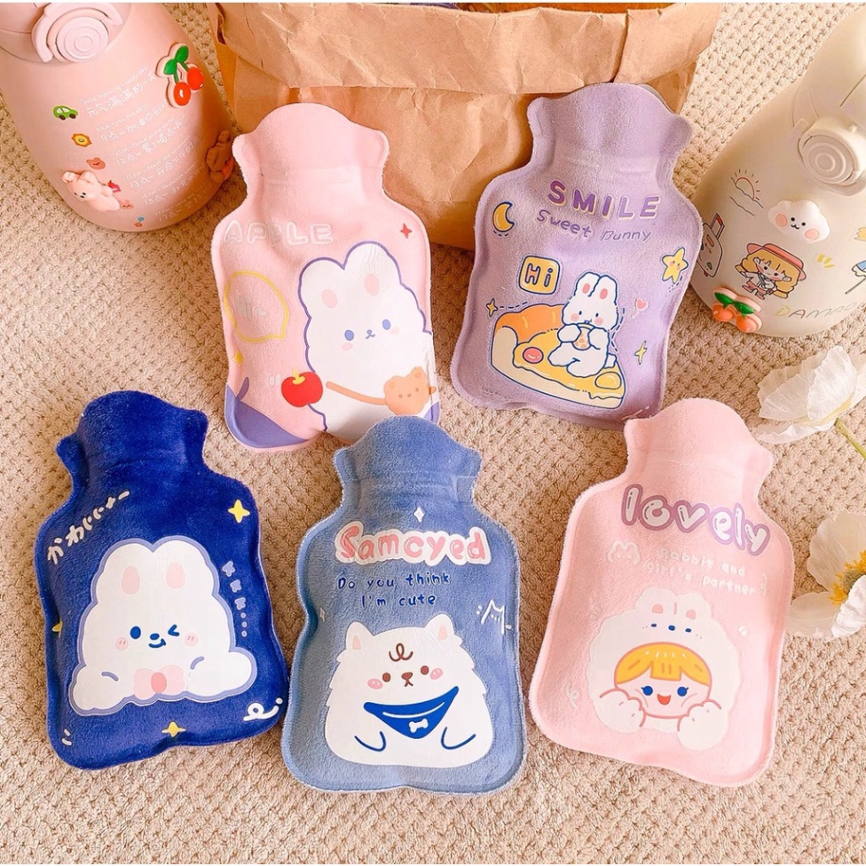 Túi Sưởi Giữ nhiệt 200ml Vải Nhung Mềm Mại Tái Sử Dụng Nhiều Lần🌏FREE SHIP🌎 Túi Chườm Nóng Lạnh Mini Đáng Yêu