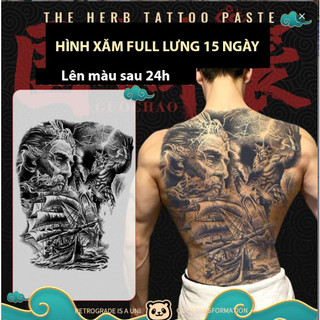 Hình xăm tạm thời kín lưng thần zeus 34x48cm chống thấm nước 15 ngày hot trend 2023 mã 002