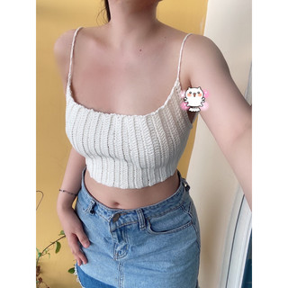 Áo len móc hở lưng LISA Croptop crochet handmade