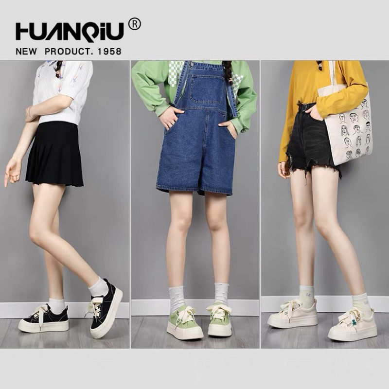 Giày thể thao độn đế HUANQIU cao cấp chính hãng, giày bánh mì nâng chiều cao cho nữ cao 3.5cm
