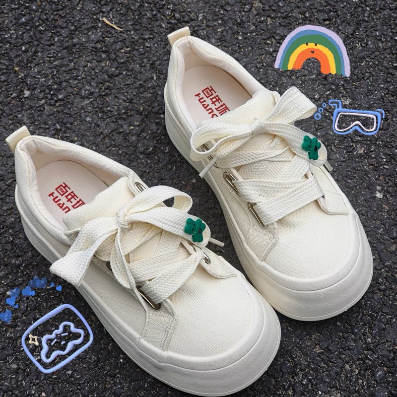 Giày thể thao độn đế HUANQIU cao cấp chính hãng, giày bánh mì nâng chiều cao cho nữ cao 3.5cm