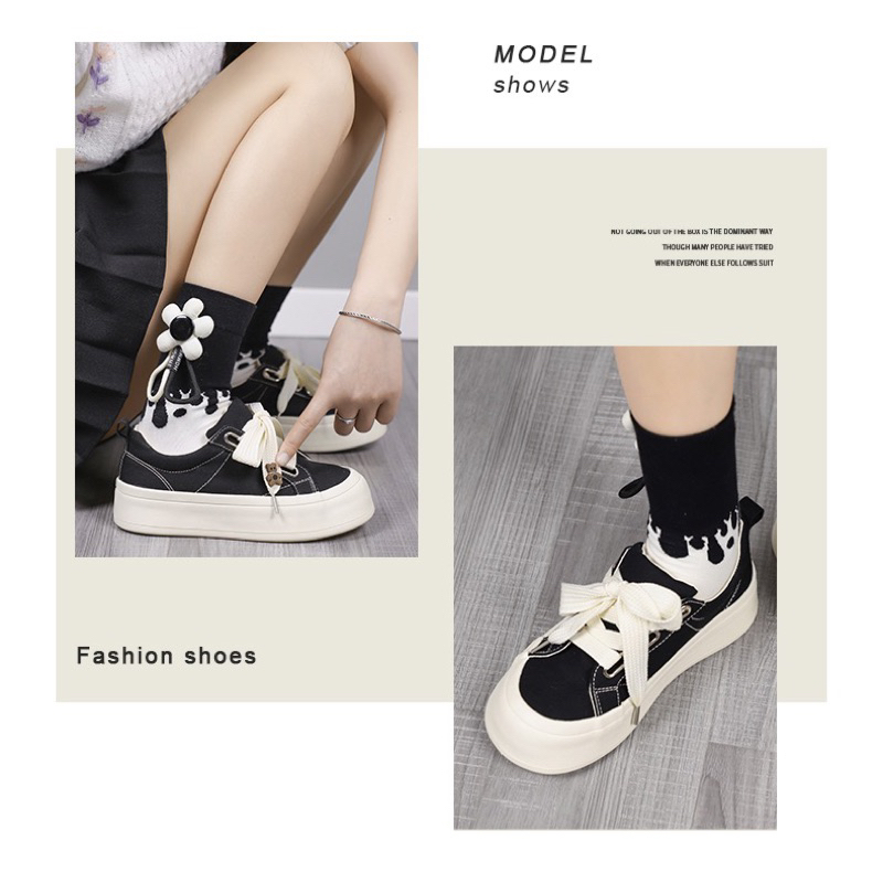 Giày thể thao độn đế HUANQIU cao cấp chính hãng, giày bánh mì nâng chiều cao cho nữ cao 3.5cm