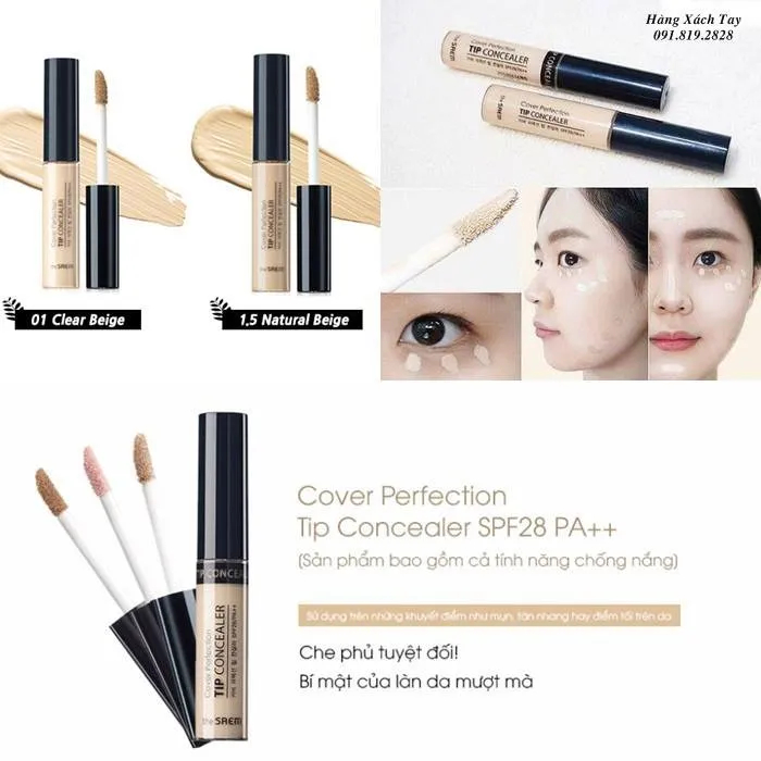 Che Khuyết Điểm The Saem Cover Perfection Tip Concealer 6.5g