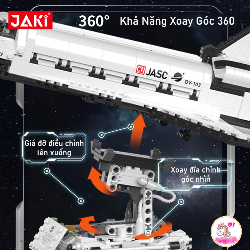 Đồ Chơi Lắp Ráp Kiểu LEGO Mô Hình Tàu Con Thoi & Trạm Vệ Tinh Jaki Thám Hiểm Vũ Trụ Nasa Với Hơn 800 + Chi Tiết JK8502