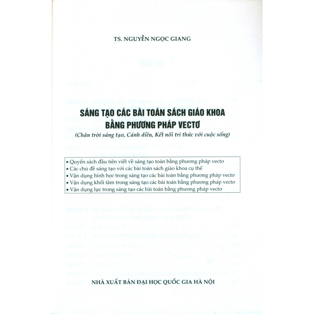 Sách - Sáng tạo các bài toán sách giáo khoa bằng phương pháp vectơ