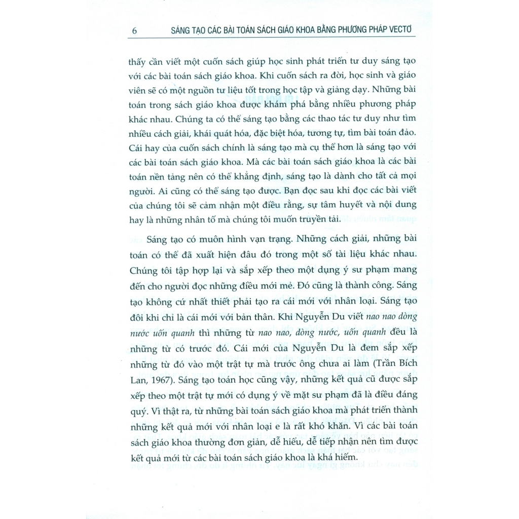 Sách - Sáng tạo các bài toán sách giáo khoa bằng phương pháp vectơ