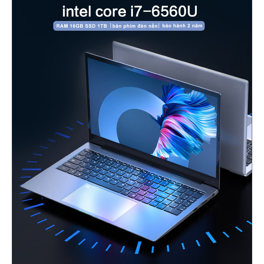 Lenovo Factory Intel Core i7-6560U Laptop Đèn nền vân tay Laptop mới Nâng cấp hiệu suất RAM 16GB SSD 1TB Windows 10 Pro