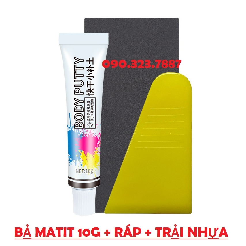 Bột trét bả sơn xe ô tô BODY PUTTY 10g: đầy đủ dụng cụ bả nhanh khô bền đẹp hiệu quả