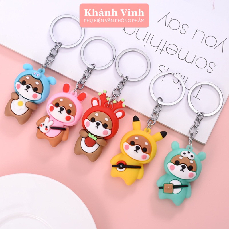 Móc Khoá Chú Chó Cosplay Shiba - Phụ Kiện Văn Phòng Phẩm Khánh Vinh
