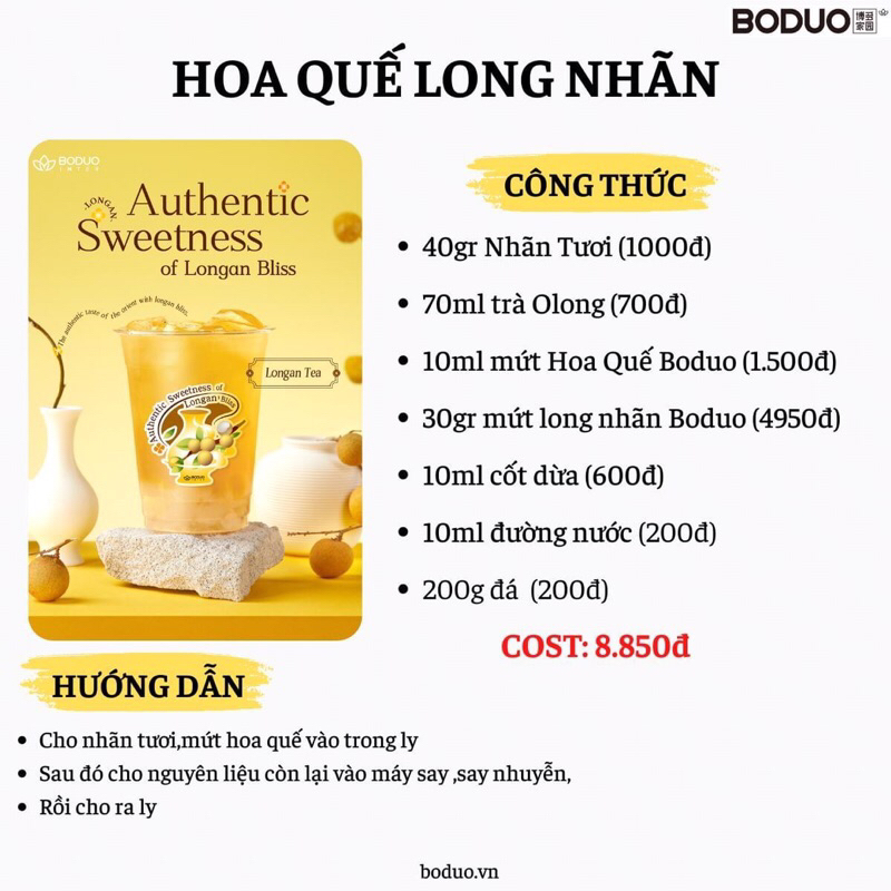 Mứt long nhãn Boduo túi 1kg