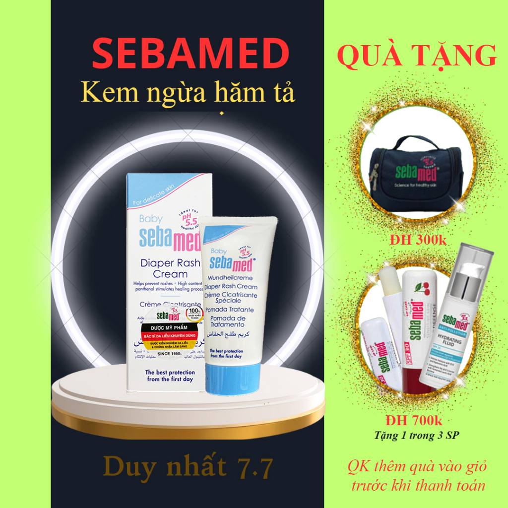 Kem ngăn ngừa và làm giảm hăm tả cho bé Sebamed pH5.5 Baby Diaper Rash Cream 50ml